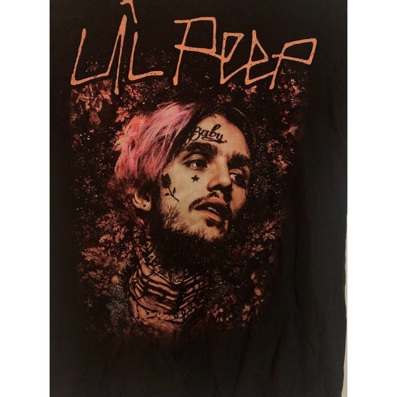 Black Unisex Mens Medium T-shirt rapper Little Peep grunge - Picture 2 of 4